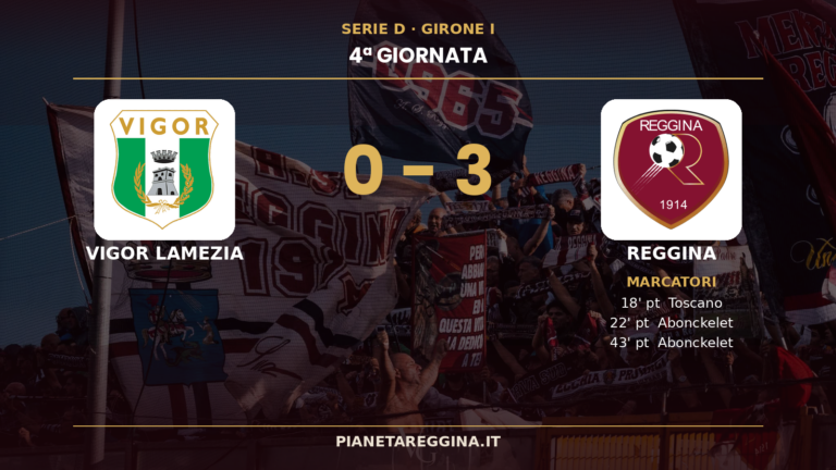 Reggina corsara anche a Lamezia: 0-3 e primato consolidato